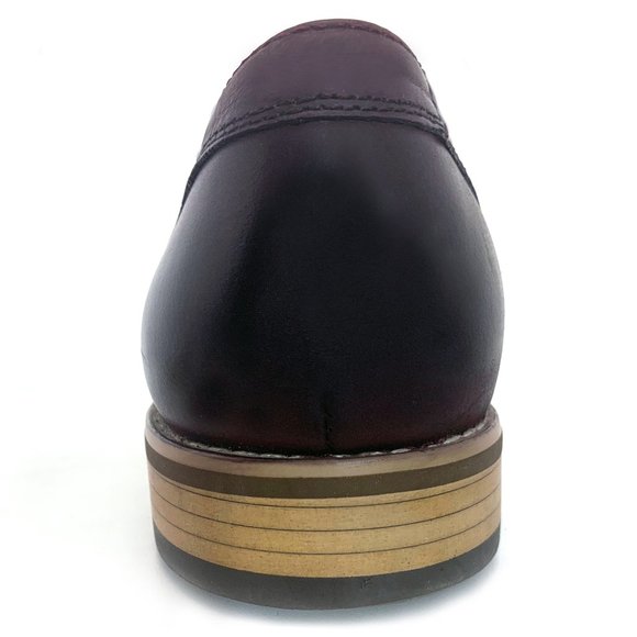 PEGABO Men’s Leather Oxford Dress Shoes in Bordeaux - NEW - Picture 7 of 12